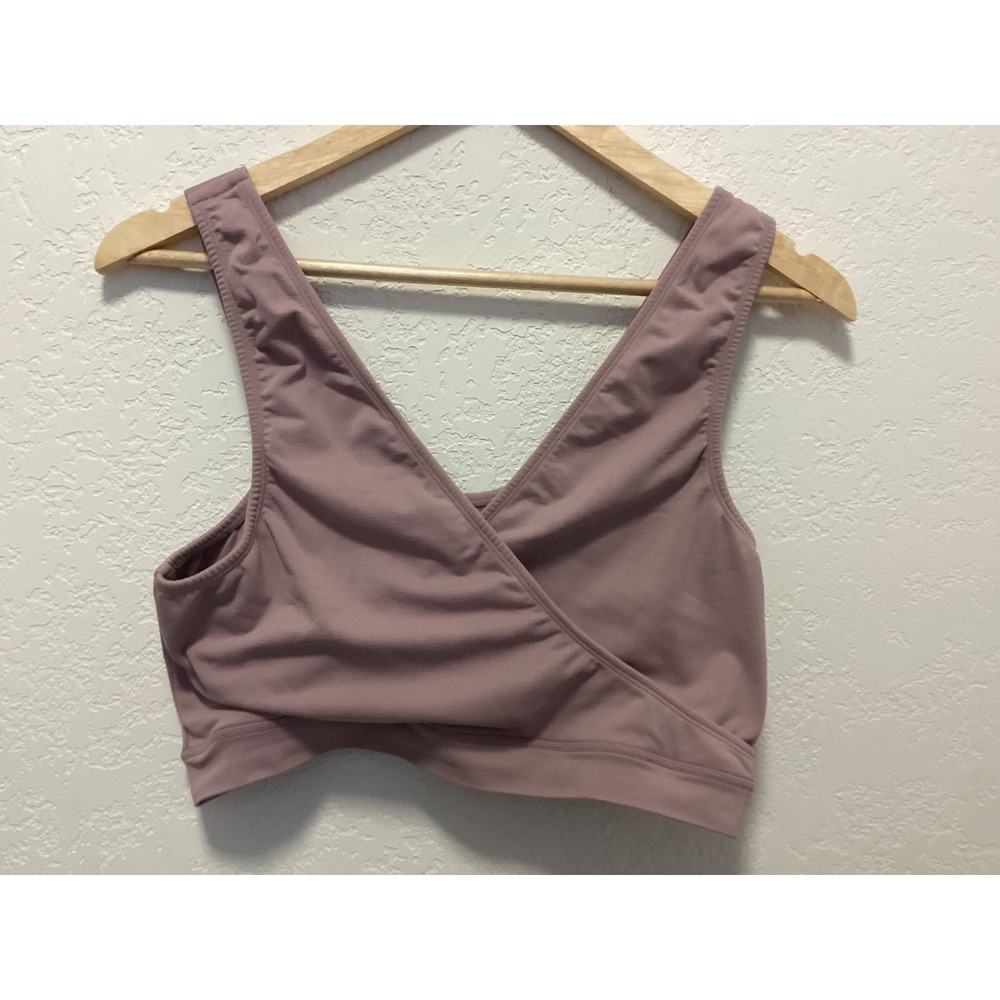 Cacique Bralette Womens 18/20 Mauve Pink Surplice Adjustable Strap Wireless Bra
